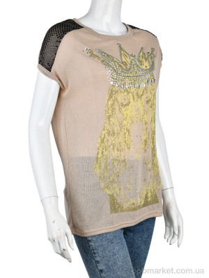 Купить Футболка жіночі B0110-3 (10930) beige DuDuBoBo бежевий