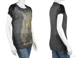 Футболка жіночі B0110-4 (10931) grey DuDuBoBo сірий  оптом от Optomarket