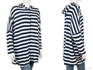 Кофта жіночі B0123-3 (10989) blue-white DuDuBoBo синій  оптом от Optomarket