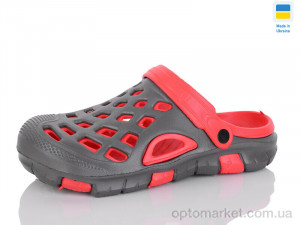 Купить Крокси чоловічі B308 сірий-червоний Cross сірий