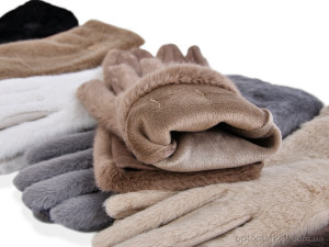 Рукавички жіночі B35-109 (норка-замша) mix Number one мікс  оптом от Optomarket