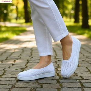 Балетки жіночі B5862-1-1 QQ&Панда білий  оптом от Optomarket