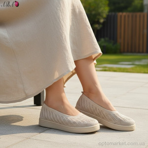 Балетки жіночі B5862-1-2 Aba бежевий  оптом от Optomarket