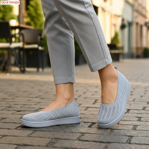 Балетки жіночі B5862-1-5 QQ&Панда сірий оптом от Optomarket