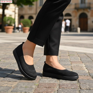 Балетки жіночі B5863-1 QQ&Панда чорний  оптом от Optomarket