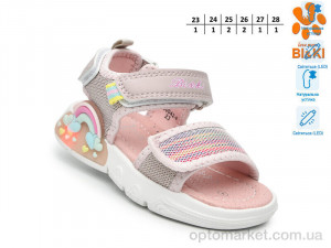 Босоніжки дитячі B60042-F LED Bi&Ki рожевий оптом от Optomarket