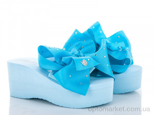 Купить Шльопанці жіночі Бант6 l.blue РОЗПРОДАЖ 1 ПАРА РОЗМІР 38 Diana блакитний