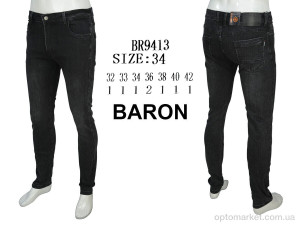 Джинси чоловічі BR9413 Baron чорний  оптом от Optomarket