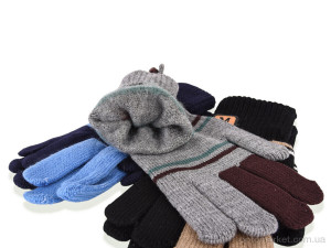 Рукавички чоловічі D05 (хутро) mix Shuyan мікс  оптом от Optomarket