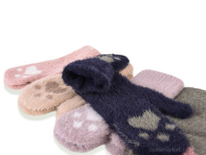 Рукавиці жіночі D06 (норка) mix Shuyan мікс  оптом от Optomarket