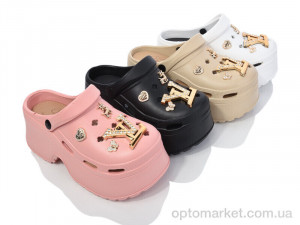 Крокси жіночі D837 mix L.uis Vuitton мікс  оптом от Optomarket