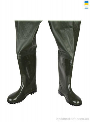 Спецодяг чоловічі DS ПК05 напівкомбінезон резиновий зелений 42р DS зелений  оптом от Optomarket