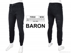 Джинси чоловічі F5910 фліс Baronjns чорний  оптом от Optomarket