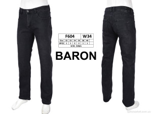 Джинси чоловічі F604 фліс Baron чорний  оптом от Optomarket
