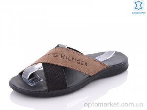 Шльопанці чоловічі H5-1 T.mmy h.lfiger коричневий  оптом от Optomarket