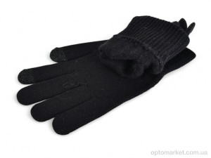 Рукавички жіночі J2032 black Number one чорний  оптом от Optomarket
