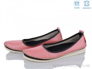 Купить Балетки жіночі K0208-5035 шкіра уцінка Viva рожевий