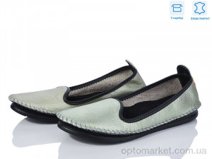 Купить Балетки жіночі K0271-5170 шкіра уцінка Viva зелений