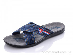 Купить Шльопанці чоловічі Х66 джинс Oscar синій
