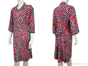 Халат жіночі Халат батал велюр 003-3 navy Banko синій  оптом от Optomarket