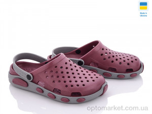 Купить Крокси жіночі Кредо Украіна 2091 вишнево-сірий Kredo бордовий