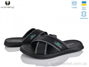 Шльопанці чоловічі Лак. Чорний L.coste чорний  оптом от Optomarket