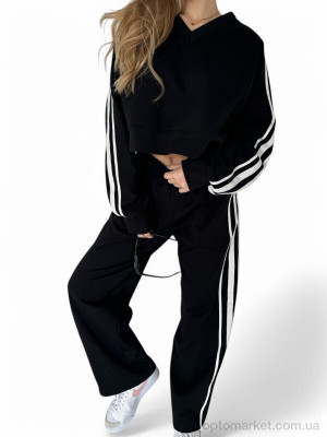 Спортивний костюм жіночі N1511 чорний SL KARAVAN чорний  оптом от Optomarket
