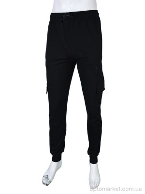Спортивні штаны чоловічі N2007 black U_A.mo.r чорний  оптом от Optomarket