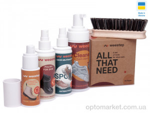 Аксесуари для взуття унісекс Набір Догляд за взуттям 4 пляшки Weestep білий  оптом от Optomarket