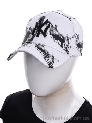 Кепка унісекс NY мрамор 003 white N.w York чорний  оптом от Optomarket