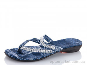 Купить Шльопанці жіночі ПВС джинс камни Selena синій
