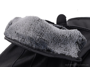 Рукавички чоловічі R204М кожзам-махра black RuBi чорний  оптом от Optomarket