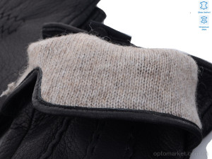 Рукавички чоловічі S105М шкіра оленя-хутро black RuBi чорний  оптом от Optomarket