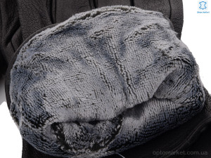 Рукавички чоловічі S115М шкіра оленя-махра black RuBi чорний  оптом от Optomarket