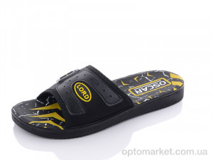 Купить Шльопанці чоловічі S23 black-yellow Oscar чорний