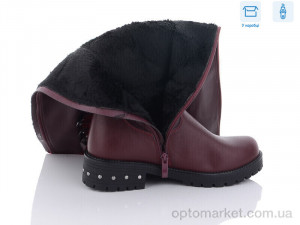 Чоботи жіночі S6-10 Lilin shoes бордовий  оптом от Optomarket