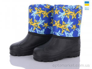 Купить Чоботи з піни дитячі СПП Зірки жовтий-синій 2025 Demur чорний