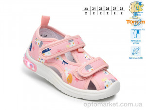 Капці дитячі T60013A LED TOM.M рожевий  оптом от Optomarket