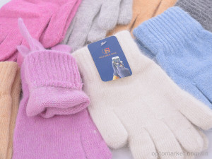 Рукавички жіночі W14 ж ангора mix Королева мікс  оптом от Optomarket