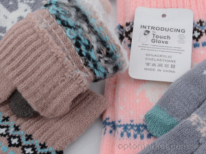 Рукавички жіночі W21 ж одношарові сенсор mix Королева мікс  оптом от Optomarket