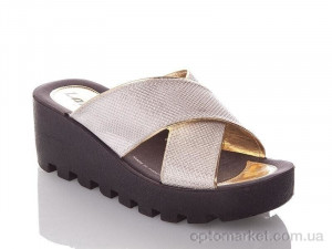 Купить Шльопанці жіночі W777-18-white-gold Demur бежевий