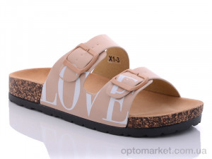 Купить Шлепки женские X1-1 beige Hongquan бежевый