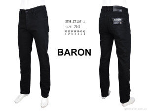 Джинси чоловічі Z7107-1 Baron чорний  оптом от Optomarket