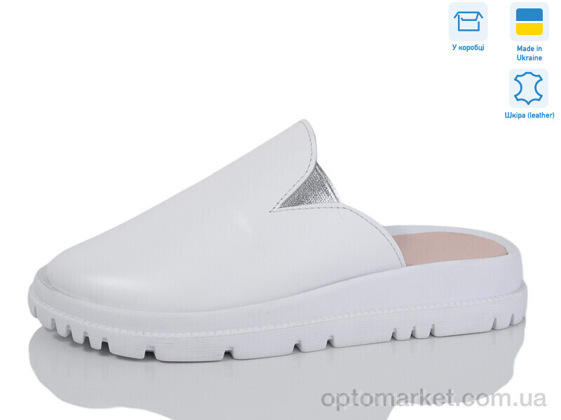 Купить Шльопанці жіночі 001-2 біла шкіра Lena білий, фото 2