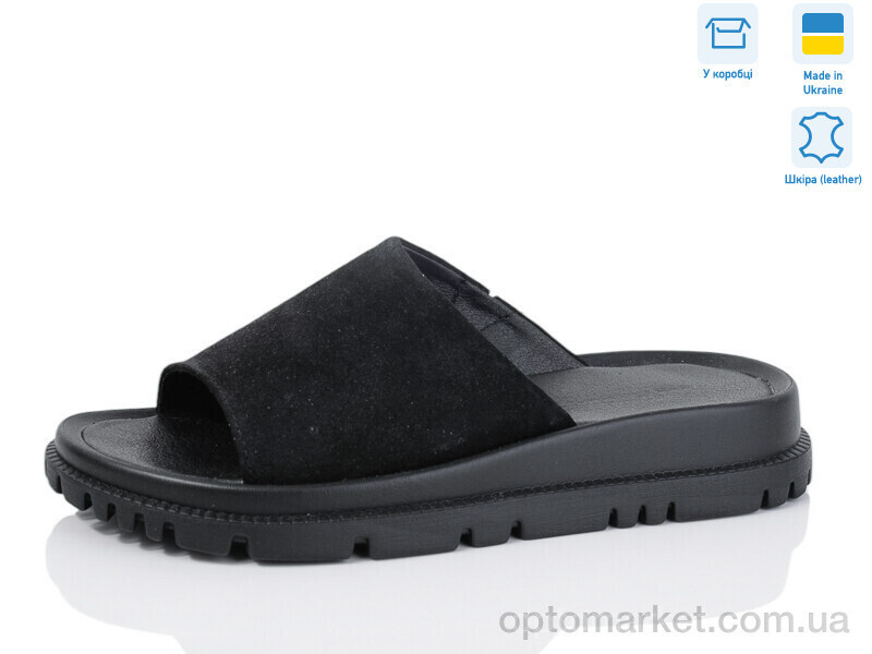 Купить Шльопанці жіночі 001-9 чорна замша Lena чорний, фото 2