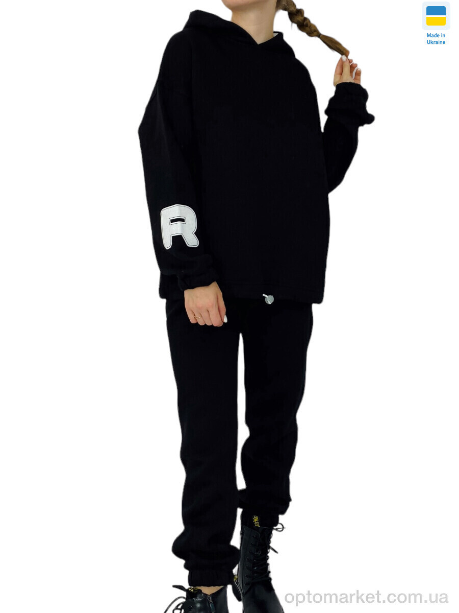 Купить Спортивний костюм жіночі 00305 чорний батал KRAM чорний, фото 2