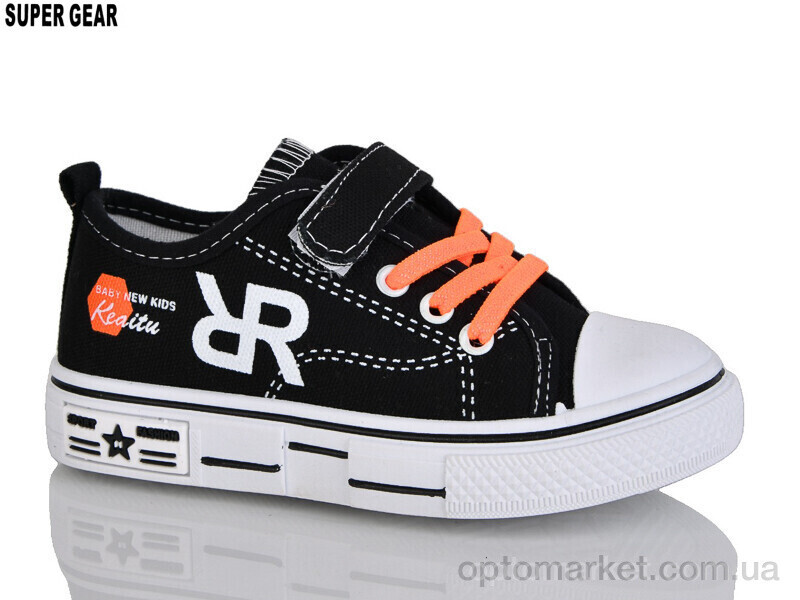 Купить Кеди дитячі 01-735 orange Super Gear чорний, фото 2