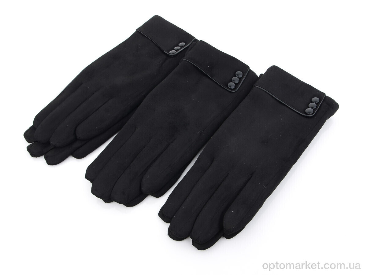 Купить Рукавички жіночі 01 замш махра RuBi чорний, фото 3