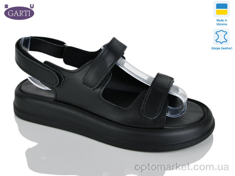 Купить Босоніжки жіночі 0118 чорна шкіра Garti чорний, фото 2