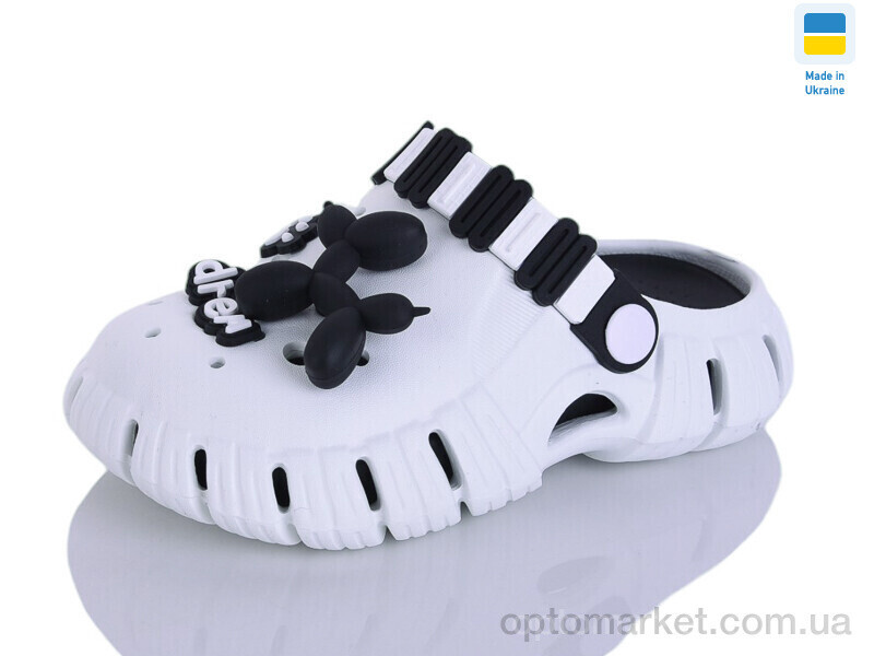 Купить Крокси дитячі 012 біло-чорний Gipanis білий, фото 2